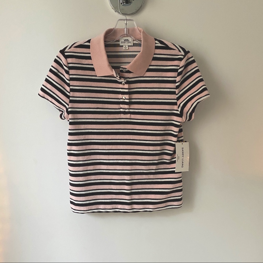 Sandy Liang x Vans Velvet Cropped Short Sleeve Top